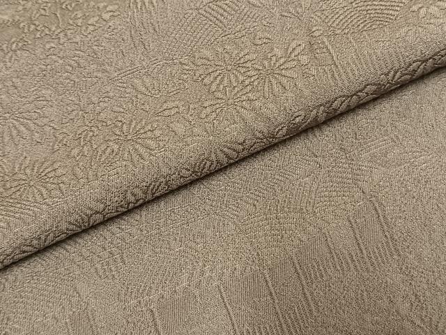 平和屋着物●上質な色無地　風景花地紋　生壁色　正絹　逸品　未使用　AABJ4339fy