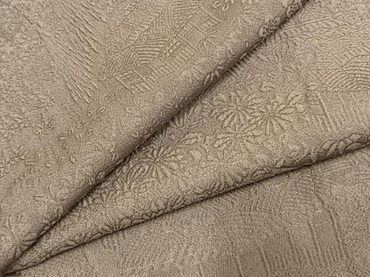 平和屋着物●上質な色無地　風景花地紋　生壁色　正絹　逸品　未使用　AABJ4339fy
