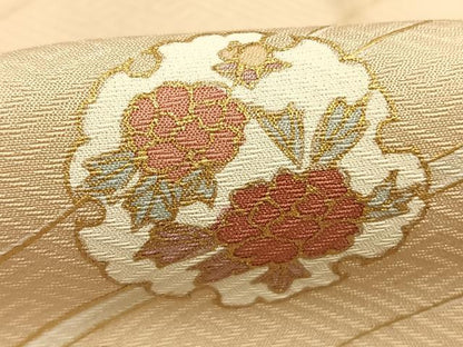 平和屋着物●訪問着　雪輪花文　金彩　正絹　逸品　AABJ4340fy