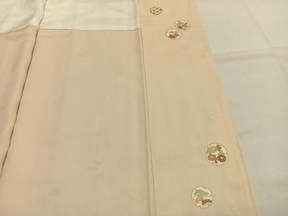 平和屋着物●訪問着　雪輪花文　金彩　正絹　逸品　AABJ4340fy