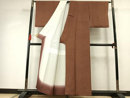 平和屋着物●上質な小紋　切嵌花文　鬼しぼ縮緬　正絹　逸品　未使用　AABJ4342fy