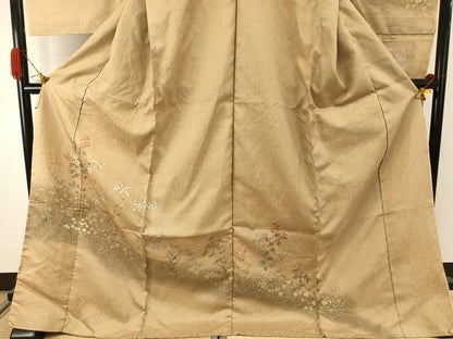 平和屋着物●訪問着　結幡染　草花文　暈し染め　金彩　仮絵羽　正絹　逸品　未使用　AABJ4343fy