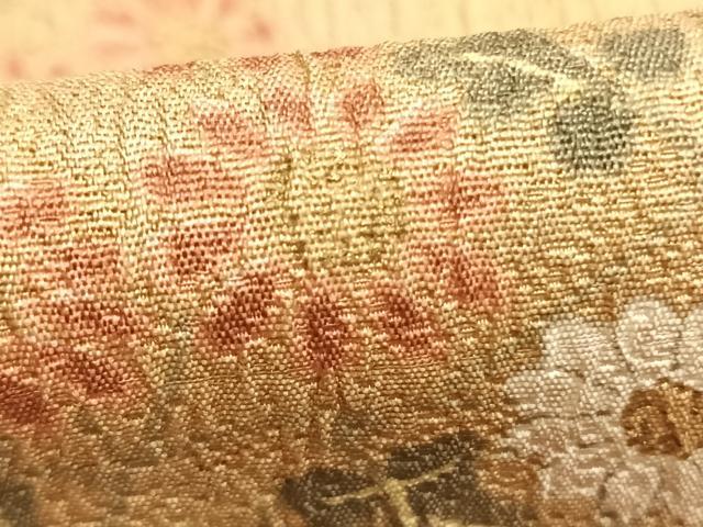 平和屋着物●訪問着　結幡染　草花文　暈し染め　金彩　仮絵羽　正絹　逸品　未使用　AABJ4343fy