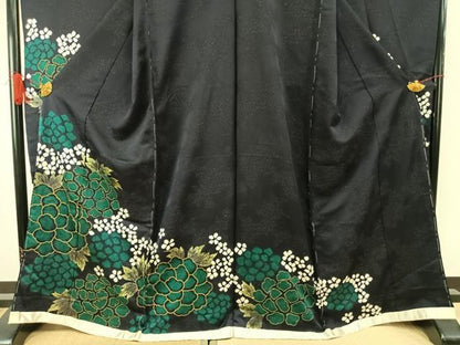 平和屋着物●豪華振袖　草花文　金彩　銀通し地　仮絵羽　逸品　未使用　AABJ4349fy