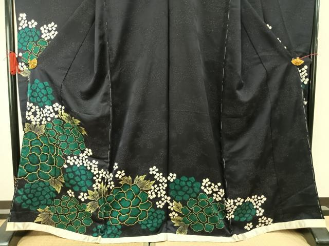平和屋着物●豪華振袖　草花文　金彩　銀通し地　仮絵羽　逸品　未使用　AABJ4349fy