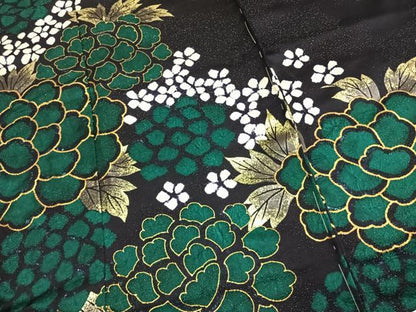 平和屋着物●豪華振袖　草花文　金彩　銀通し地　仮絵羽　逸品　未使用　AABJ4349fy