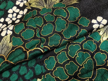 平和屋着物●豪華振袖　草花文　金彩　銀通し地　仮絵羽　逸品　未使用　AABJ4349fy