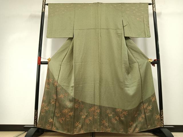平和屋着物●訪問着　笹竹文　金彩　正絹　逸品　AABJ4351fy