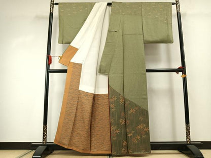 平和屋着物●訪問着　笹竹文　金彩　正絹　逸品　AABJ4351fy