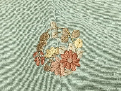 平和屋着物●豪華色留袖　総刺繍　草花文　金糸　正絹　逸品　AABJ4352fy