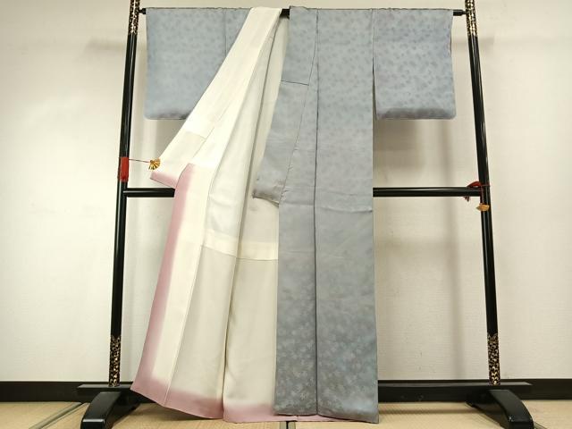 平和屋着物●上質な小紋　舞葉文　暈し染め　正絹　逸品　AABJ4353fy