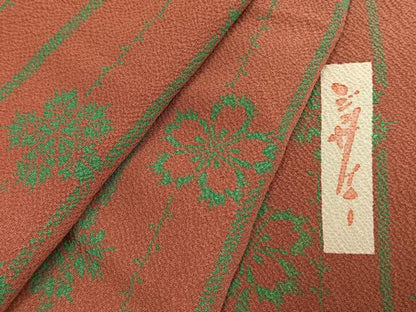 平和屋着物●世界的人形師　辻村寿三郎　ジュサブロー　小紋　舞花文　正絹　逸品　未使用　AABJ4354fy