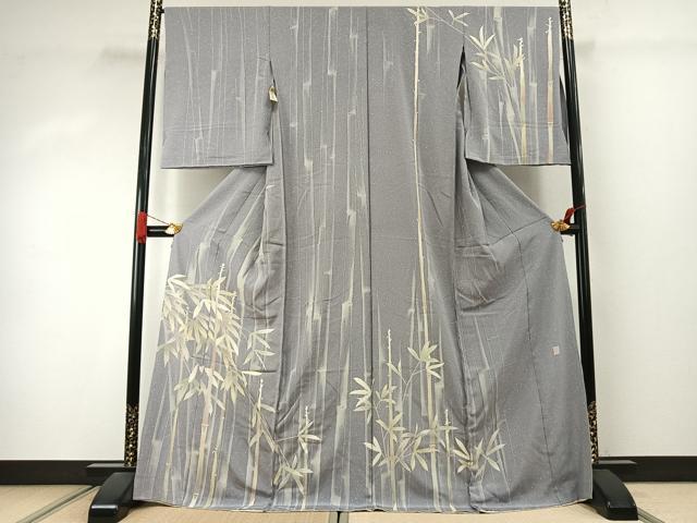 平和屋着物●京友禅作家　平田喜州　訪問着　笹竹文様　仮絵羽　正絹　逸品　未使用　AABJ4355fy