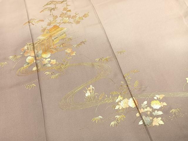 平和屋着物●金彩友禅　卓越技能者・名工・和田光正　訪問着　松竹梅　風景文　暈し染め　金銀彩　正絹　逸品　AABJ4357fy