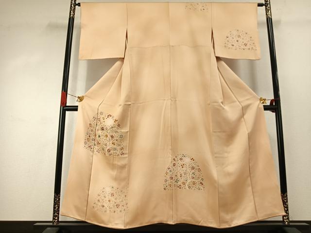 平和屋着物●訪問着　刺繍　花唐草文　暈し染め　正絹　逸品　AABJ4358fy