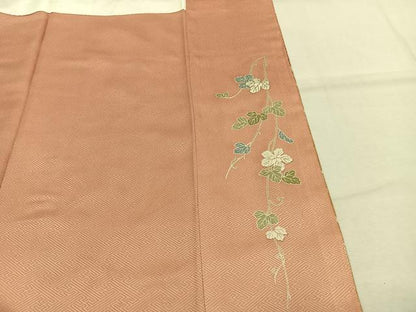 平和屋着物●訪問着　駒刺繍　冊子花文　金銀彩　正絹　逸品　AABJ4359fy