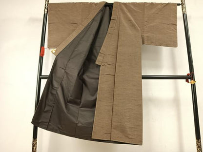 平和屋着物●男性　本場真綿絢結城紬　アンサンブル　霞文　証紙付き　正絹　逸品　未使用　AABJ4360fy