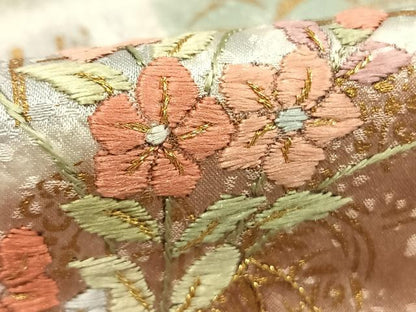 平和屋着物●訪問着　絞り　刺繍　地紙花文　金糸　金彩　正絹　逸品　AABJ4361fy