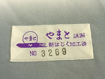 平和屋着物●結城紬　色無地　紫水晶色　やまと誂製　正絹　逸品　AABJ4362fy