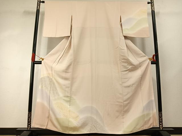 平和屋着物●訪問着　草花文　暈し染め　金彩　正絹　逸品　AABJ4367fy
