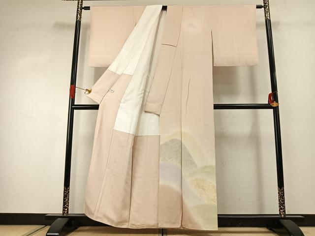 平和屋着物●訪問着　草花文　暈し染め　金彩　正絹　逸品　AABJ4367fy