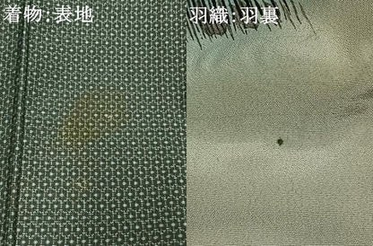 平和屋着物▼男性　本場大島紬　アンサンブル　80亀甲　総詰め　正絹　逸品　AABJ4368fy
