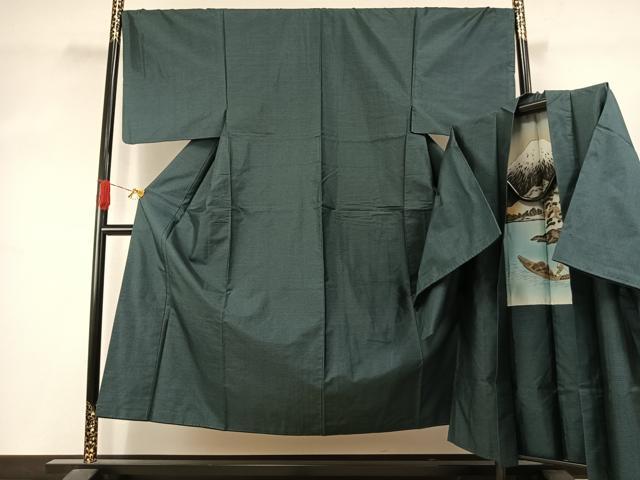 平和屋着物▼男性　本場大島紬　アンサンブル　80亀甲　総詰め　正絹　逸品　AABJ4368fy