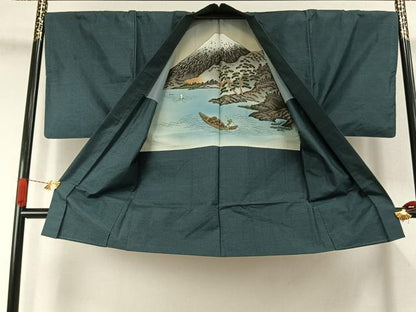 平和屋着物▼男性　本場大島紬　アンサンブル　80亀甲　総詰め　正絹　逸品　AABJ4368fy