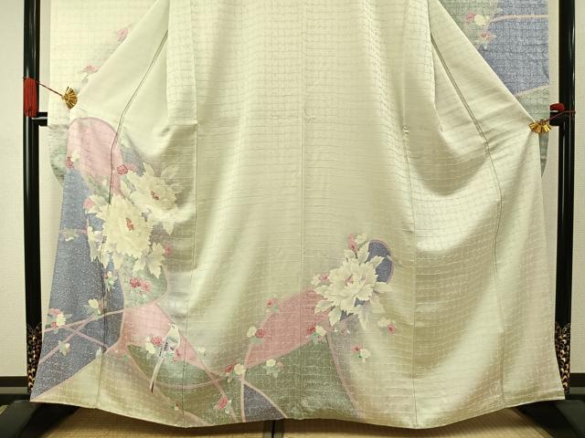 平和屋着物●豪華振袖　花鳥文　暈し染め　正絹　逸品　AABJ4369fy