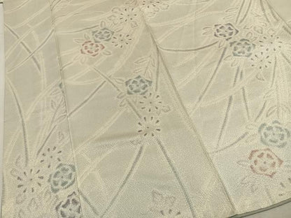 平和屋着物●上質な小紋　絞り　草花文　正絹　逸品　AABJ4372fy