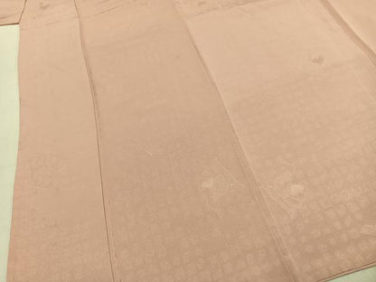 平和屋着物●上質な色無地　扇面地紋　一斤染色　正絹　逸品　AABJ4373fy