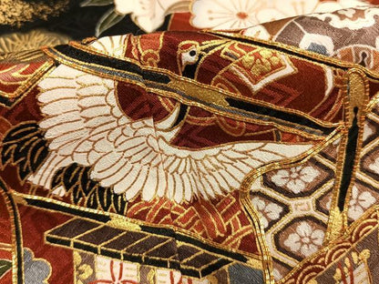 平和屋着物●豪華振袖　駒刺繍　御所車花鳥文　金彩　正絹　逸品　未使用　AABJ4374fy