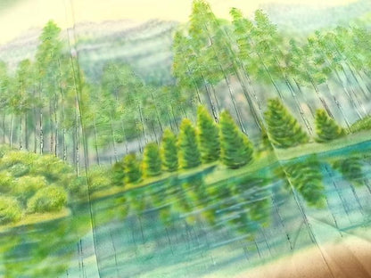 平和屋着物●訪問着　作家物　手描き　樹林文　暈し染め　正絹　逸品　未使用　AABJ4375fy