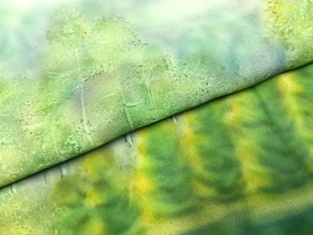平和屋着物●訪問着　作家物　手描き　樹林文　暈し染め　正絹　逸品　未使用　AABJ4375fy