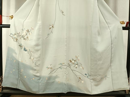 平和屋着物●訪問着　友禅　作家物　枝花文　暈し染め　正絹　逸品　AABJ4376fy