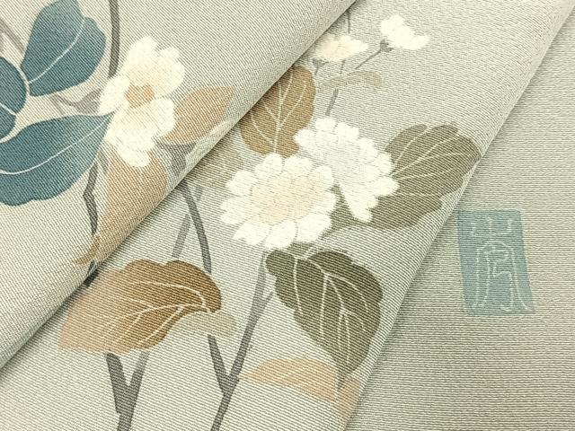 平和屋着物●訪問着　友禅　作家物　枝花文　暈し染め　正絹　逸品　AABJ4376fy