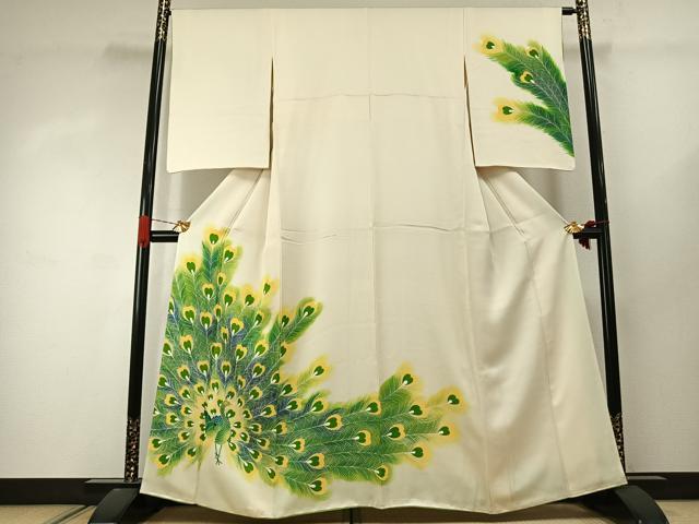 平和屋着物●訪問着　刺繍　孔雀文　暈し染め　松坂屋扱い　正絹　逸品　AABJ4381fy