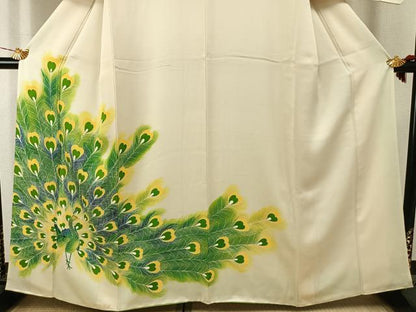 平和屋着物●訪問着　刺繍　孔雀文　暈し染め　松坂屋扱い　正絹　逸品　AABJ4381fy