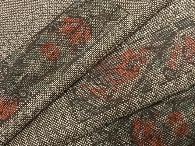 平和屋着物●本場大島紬　カタス9マルキ　色紙花文　正絹　逸品　AABJ4382fy