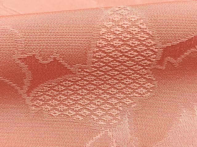 平和屋着物●上質な色無地　蝶尽くし地紋　薄紅色　高島屋扱い　正絹　逸品　AABJ4385fy
