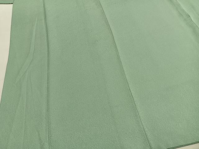 平和屋着物●上質な色無地　霞地紋　薄萌葱色　正絹　逸品　AABJ4387fy