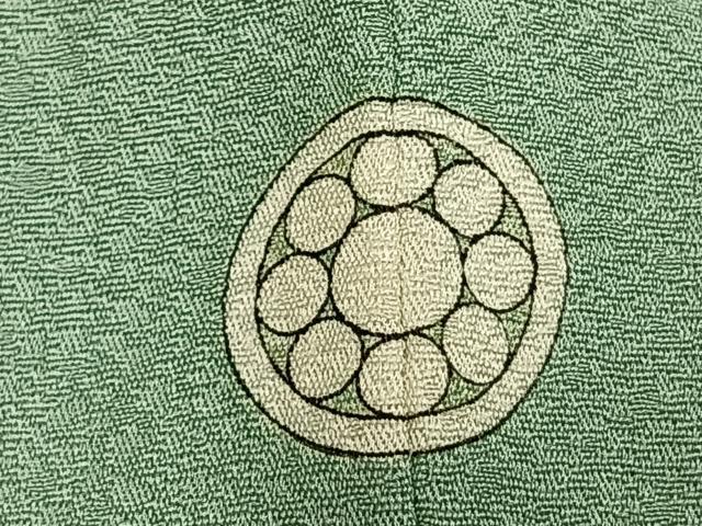 平和屋着物●上質な色無地　霞地紋　薄萌葱色　正絹　逸品　AABJ4387fy