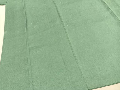 平和屋着物●上質な色無地　霞地紋　青磁色　正絹　逸品　AABJ4390fy