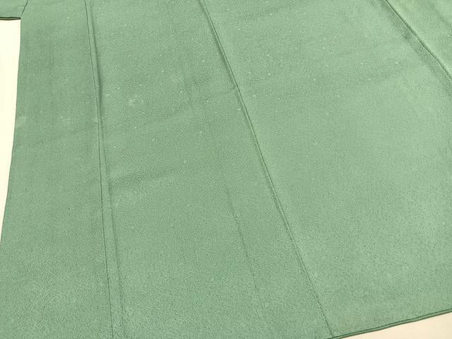 平和屋着物●上質な色無地　霞地紋　青磁色　正絹　逸品　AABJ4390fy