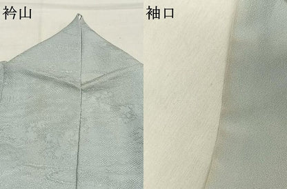 平和屋着物●上質な色無地　花唐草地紋　白花色　正絹　逸品　AABJ4391fy