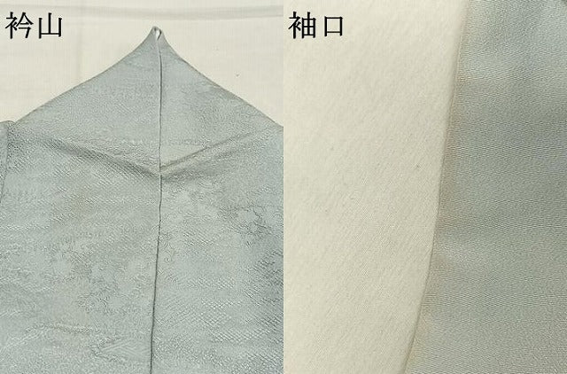平和屋着物●上質な色無地　花唐草地紋　白花色　正絹　逸品　AABJ4391fy