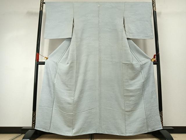 平和屋着物●上質な色無地　花唐草地紋　白花色　正絹　逸品　AABJ4391fy