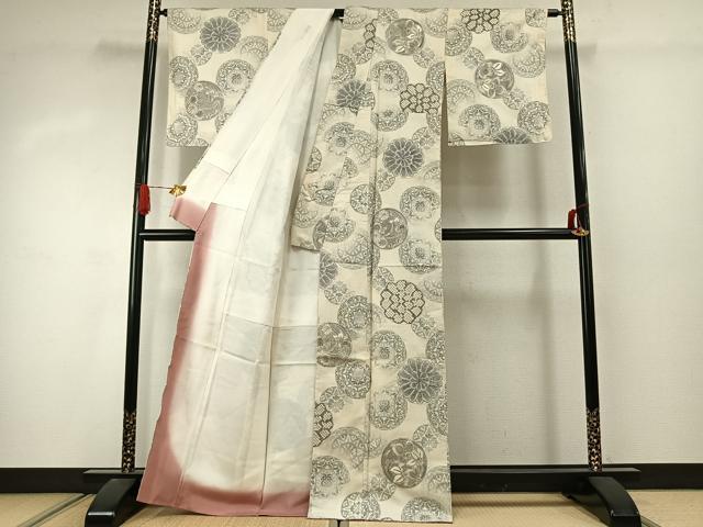平和屋着物●名門 藤娘きぬたや・総絞り 本場大島紬 中国三大刺繍 汕頭刺繍 相良刺繍 白恵泥 カタス9マルキ 証紙付き 逸品 AABJ4393fy