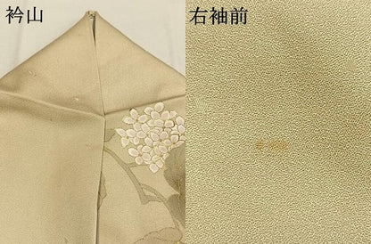 平和屋着物●訪問着　草花文　暈し染め　金彩　正絹　逸品　AABJ4397fy