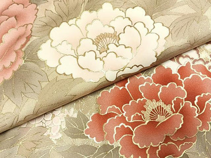 平和屋着物●訪問着　草花文　暈し染め　金彩　正絹　逸品　AABJ4397fy